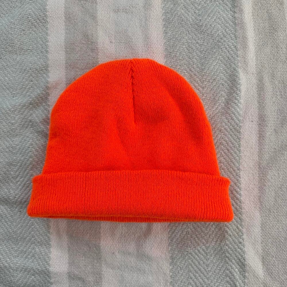 Urban outfitters neon orange beanie hat